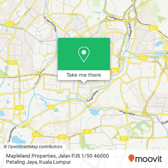 Peta Mapleland Properties, Jalan PJS 1 / 50 46000 Petaling Jaya