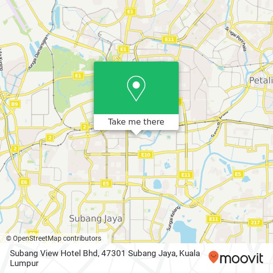 Peta Subang View Hotel Bhd, 47301 Subang Jaya
