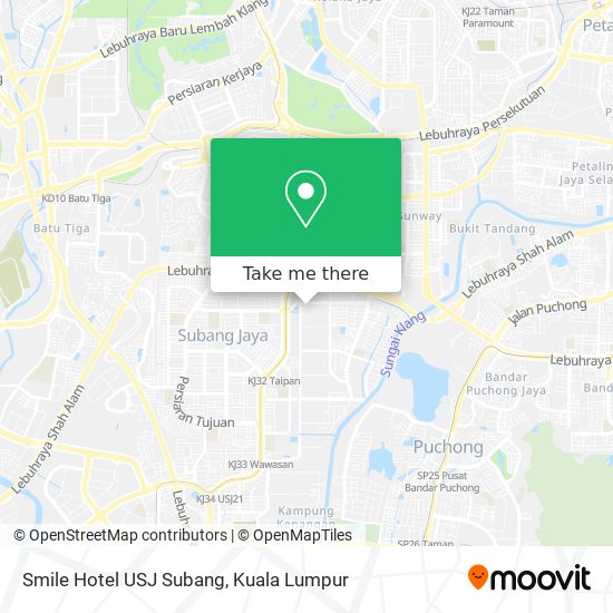 Peta Smile Hotel USJ Subang