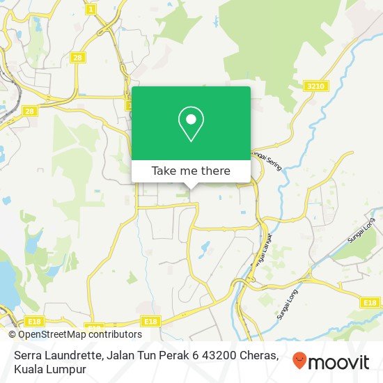 Peta Serra Laundrette, Jalan Tun Perak 6 43200 Cheras
