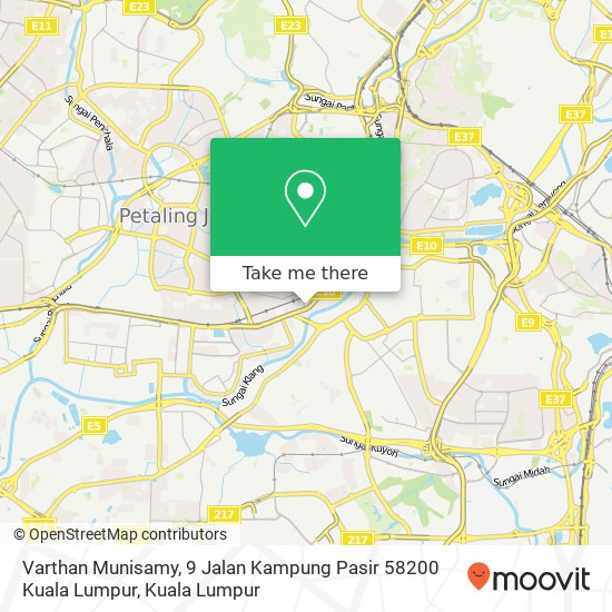 Peta Varthan Munisamy, 9 Jalan Kampung Pasir 58200 Kuala Lumpur