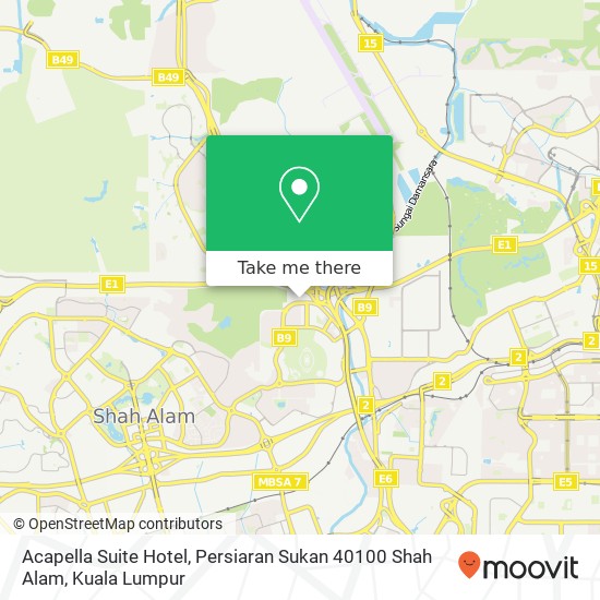 Peta Acapella Suite Hotel, Persiaran Sukan 40100 Shah Alam