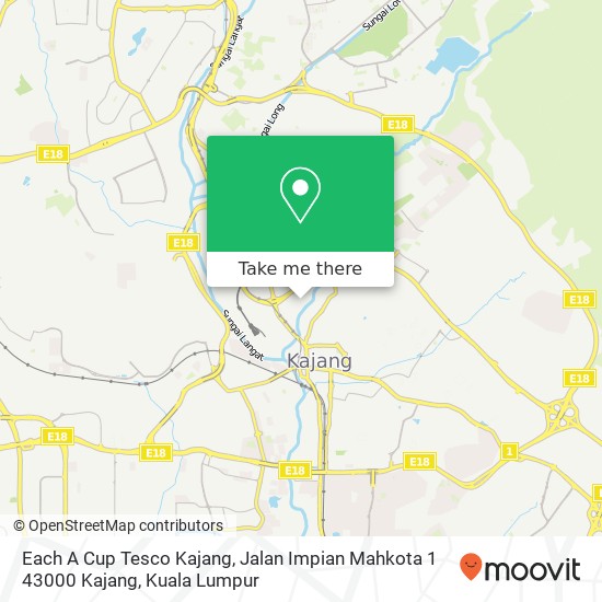 Each A Cup Tesco Kajang, Jalan Impian Mahkota 1 43000 Kajang map