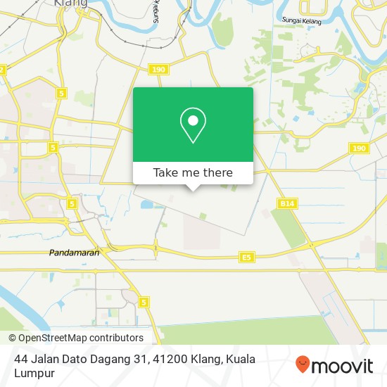 Peta 44 Jalan Dato Dagang 31, 41200 Klang