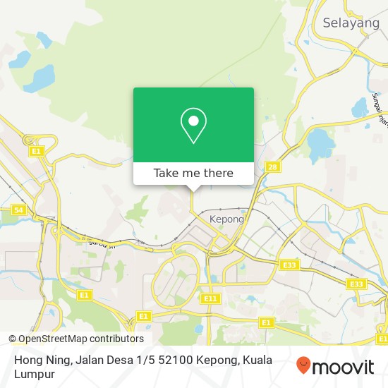 Peta Hong Ning, Jalan Desa 1 / 5 52100 Kepong