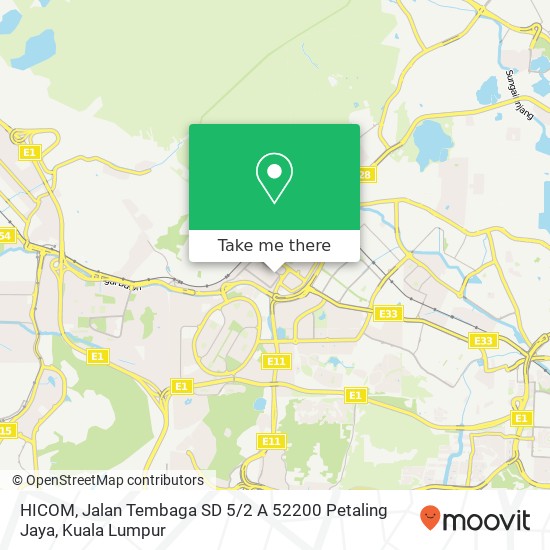 HICOM, Jalan Tembaga SD 5 / 2 A 52200 Petaling Jaya map