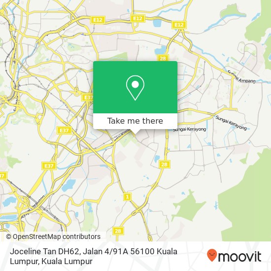 Joceline Tan DH62, Jalan 4 / 91A 56100 Kuala Lumpur map