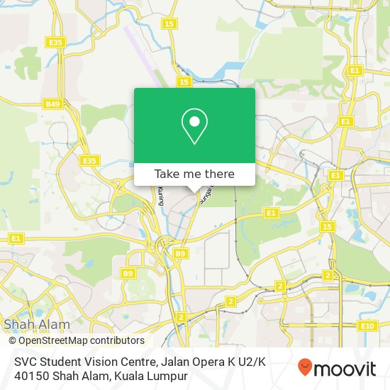 SVC Student Vision Centre, Jalan Opera K U2 / K 40150 Shah Alam map