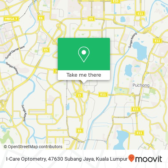 Peta I-Care Optometry, 47630 Subang Jaya