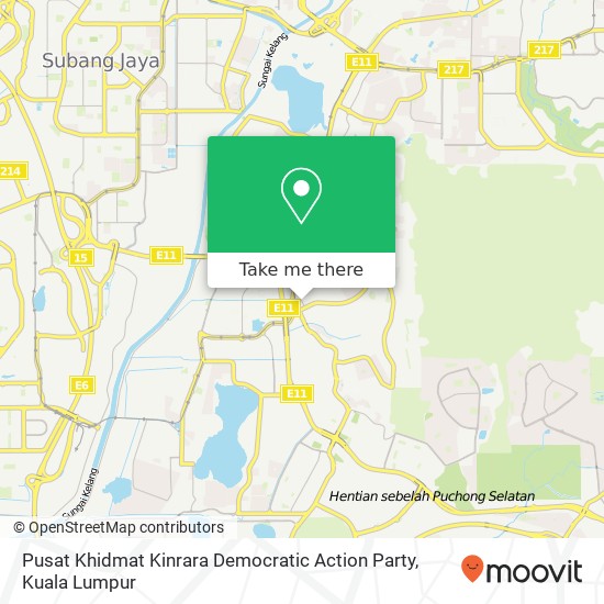 Pusat Khidmat Kinrara Democratic Action Party map