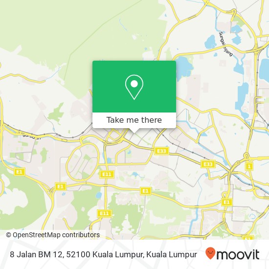 Peta 8 Jalan BM 12, 52100 Kuala Lumpur