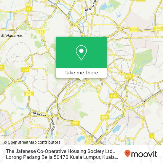Peta The Jafenese Co-Operative Housing Society Ltd., Lorong Padang Belia 50470 Kuala Lumpur