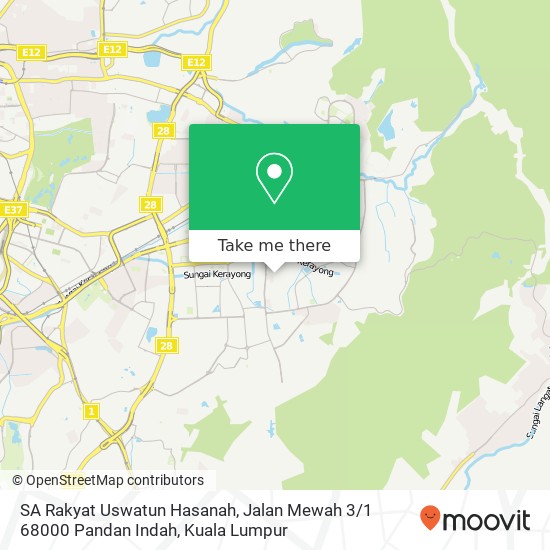 SA Rakyat Uswatun Hasanah, Jalan Mewah 3 / 1 68000 Pandan Indah map