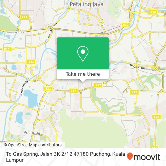 Peta Tc-Gas Spring, Jalan BK 2 / 12 47180 Puchong