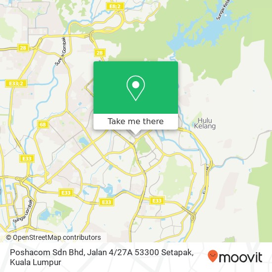 Poshacom Sdn Bhd, Jalan 4 / 27A 53300 Setapak map