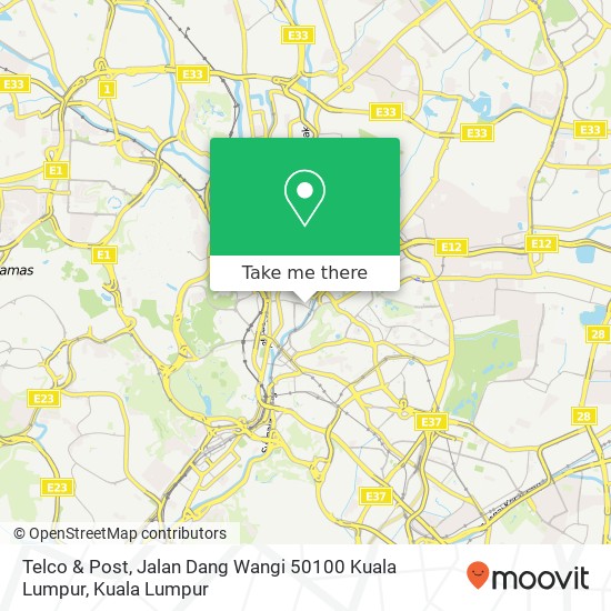 Peta Telco & Post, Jalan Dang Wangi 50100 Kuala Lumpur