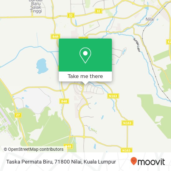 Peta Taska Permata Biru, 71800 Nilai