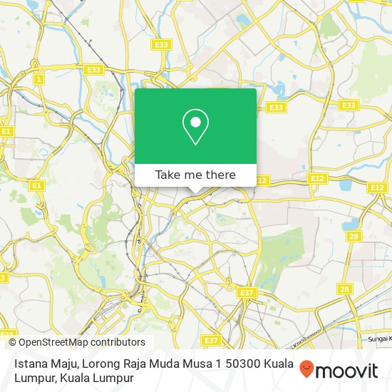 Peta Istana Maju, Lorong Raja Muda Musa 1 50300 Kuala Lumpur