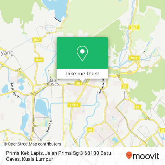 Prima Kek Lapis, Jalan Prima Sg 3 68100 Batu Caves map