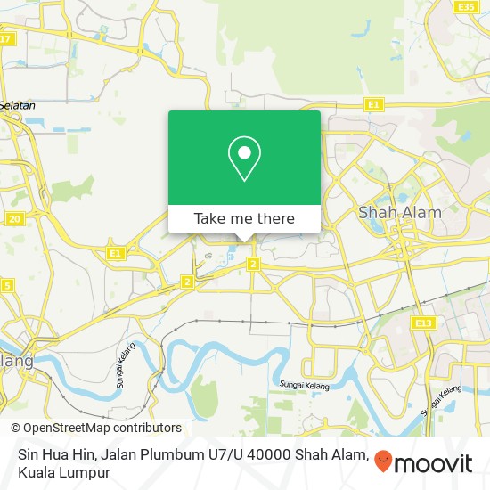 Sin Hua Hin, Jalan Plumbum U7 / U 40000 Shah Alam map