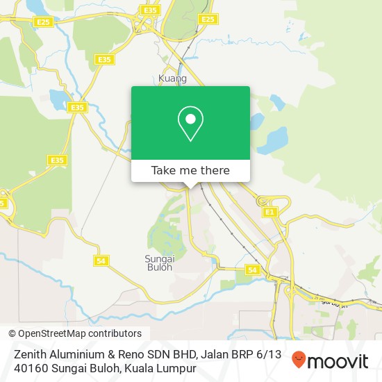 Zenith Aluminium & Reno SDN BHD, Jalan BRP 6 / 13 40160 Sungai Buloh map