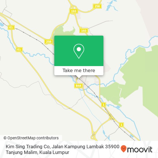 Peta Kim Sing Trading Co, Jalan Kampung Lambak 35900 Tanjung Malim