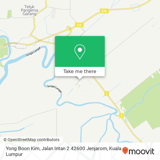 Peta Yong Boon Kim, Jalan Intan 2 42600 Jenjarom