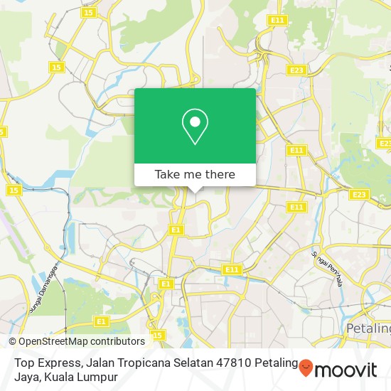 Peta Top Express, Jalan Tropicana Selatan 47810 Petaling Jaya