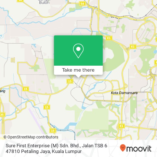 Sure First Enterprise (M) Sdn. Bhd., Jalan TSB 6 47810 Petaling Jaya map