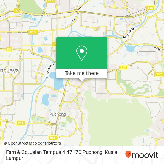 Peta Farn & Co, Jalan Tempua 4 47170 Puchong