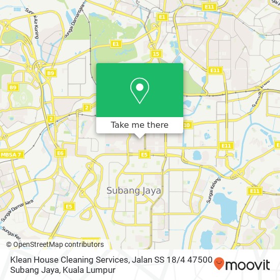 Klean House Cleaning Services, Jalan SS 18 / 4 47500 Subang Jaya map