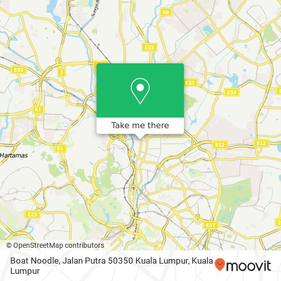 Peta Boat Noodle, Jalan Putra 50350 Kuala Lumpur