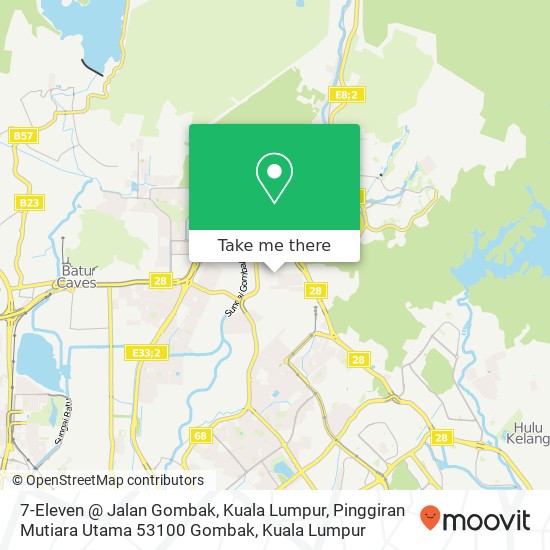 7-Eleven @ Jalan Gombak, Kuala Lumpur, Pinggiran Mutiara Utama 53100 Gombak map