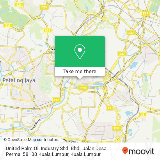 United Palm Oil Industry Shd. Bhd., Jalan Desa Permai 58100 Kuala Lumpur map