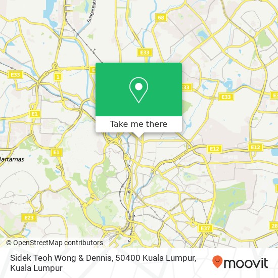 Sidek Teoh Wong & Dennis, 50400 Kuala Lumpur map