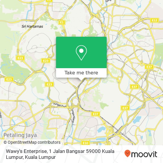 Peta Wawy's Enterprise, 1 Jalan Bangsar 59000 Kuala Lumpur