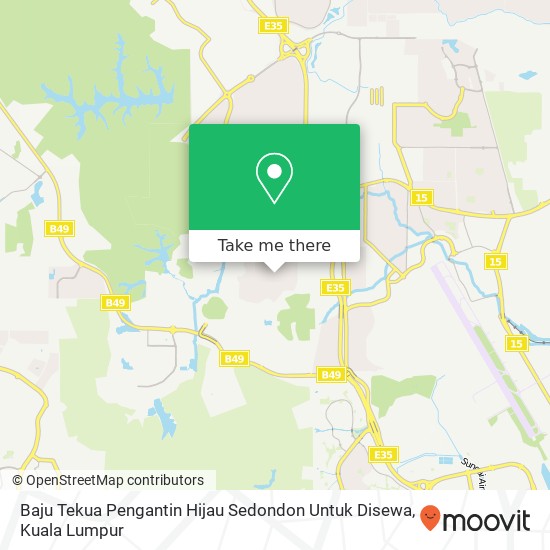 Peta Baju Tekua Pengantin Hijau Sedondon Untuk Disewa, Jalan Merah Saga U9 / 5A 40150 Shah Alam