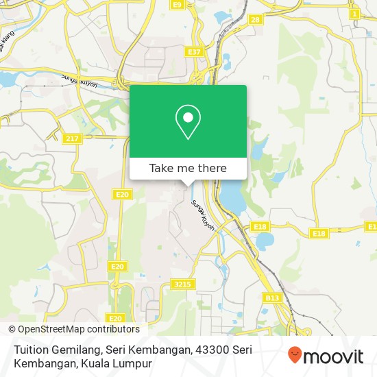 Peta Tuition Gemilang, Seri Kembangan, 43300 Seri Kembangan