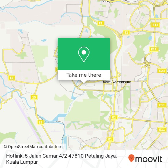 Peta Hotlink, 5 Jalan Camar 4 / 2 47810 Petaling Jaya