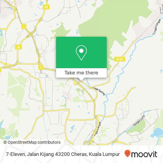 7-Eleven, Jalan Kijang 43200 Cheras map