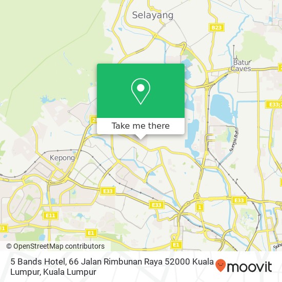 5 Bands Hotel, 66 Jalan Rimbunan Raya 52000 Kuala Lumpur map