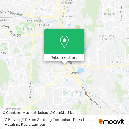 7-Eleven @ Pekan Serdang Tambahan, Daerah Petaling map