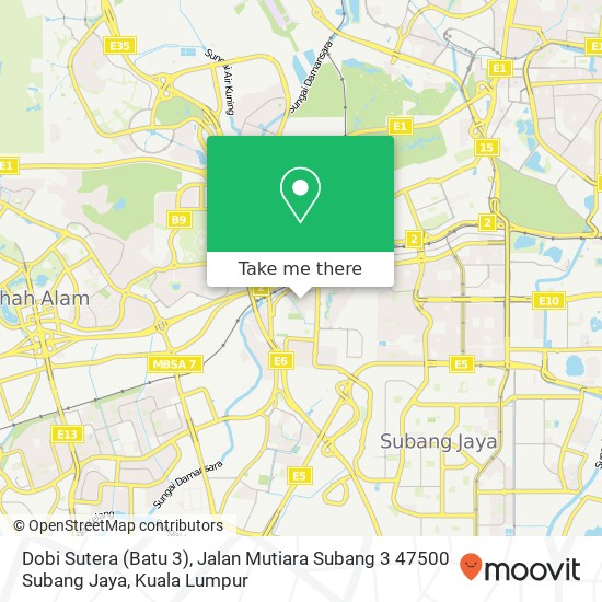 Dobi Sutera (Batu 3), Jalan Mutiara Subang 3 47500 Subang Jaya map