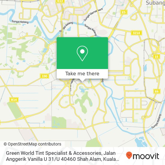 Green World Tint Specialist & Accessories, Jalan Anggerik Vanilla U 31 / U 40460 Shah Alam map