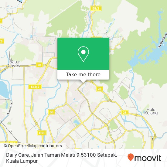 Peta Daily Care, Jalan Taman Melati 9 53100 Setapak