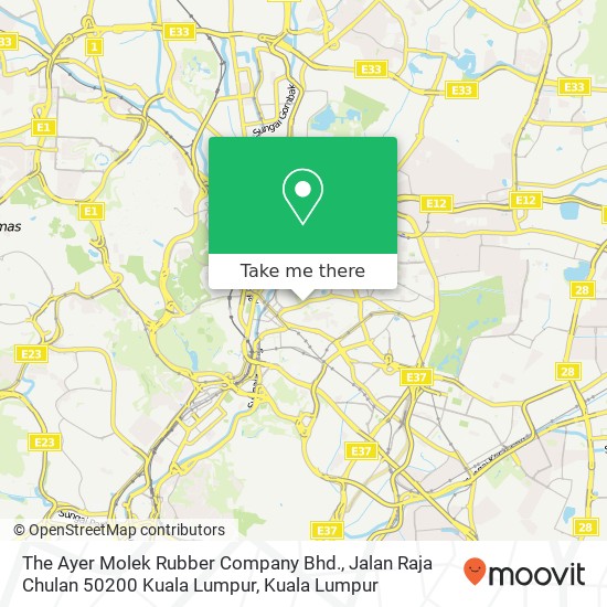 The Ayer Molek Rubber Company Bhd., Jalan Raja Chulan 50200 Kuala Lumpur map