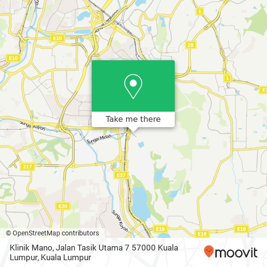 Klinik Mano, Jalan Tasik Utama 7 57000 Kuala Lumpur map