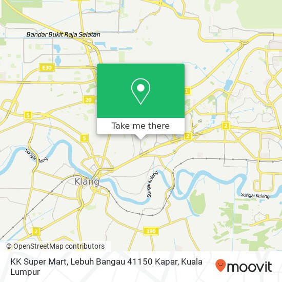 Peta KK Super Mart, Lebuh Bangau 41150 Kapar