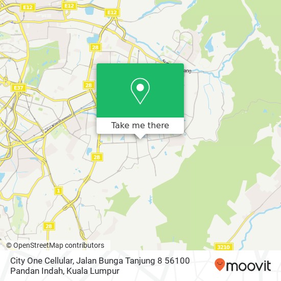 Peta City One Cellular, Jalan Bunga Tanjung 8 56100 Pandan Indah