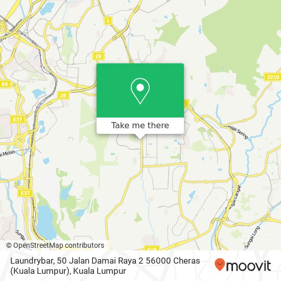 Peta Laundrybar, 50 Jalan Damai Raya 2 56000 Cheras (Kuala Lumpur)